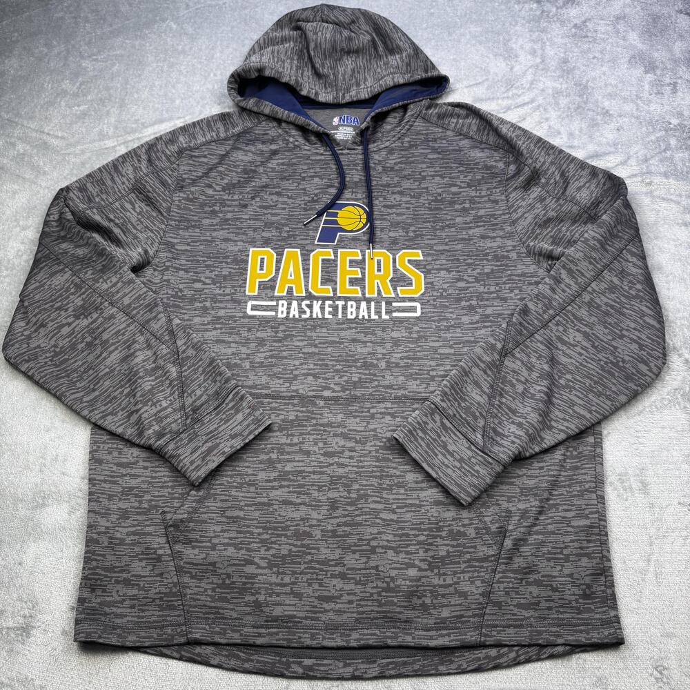 Indiana Pacers Hoodie Sweatshirt Mens XL Gray Heather NBA Pullover Fleece